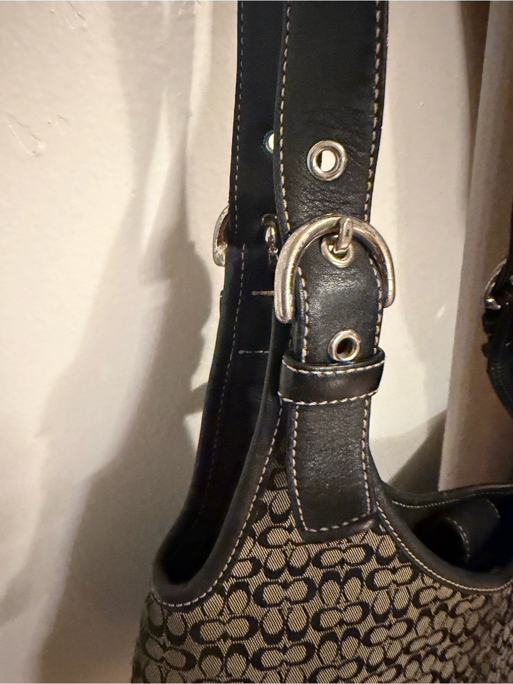 Coach Black Signature Hobo Shoulder Bag y2k soho - Gem